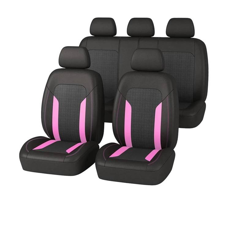 WEINUANXIN Auto Schonbezüge Atmungsaktive Mesh-Stoff Autositzbezüge Autozubehör Innenraum mit Gesäßtasche Sitzbezug Auto.(Rosa,Set of seat Covers) von WEINUANXIN