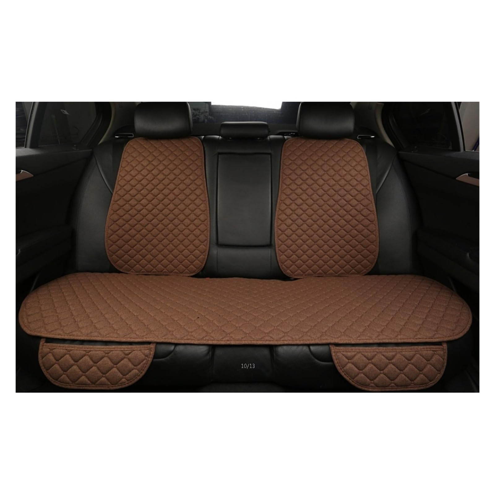 WEINUANXIN Auto Schonbezüge Autositzbezüge, atmungsaktiv, vorne/hinten, separater Rückenlehnen-Sitzbezug, Leinen, für Autos, Innendetails.(Braun,1xHigh Back Seat Covers) von WEINUANXIN