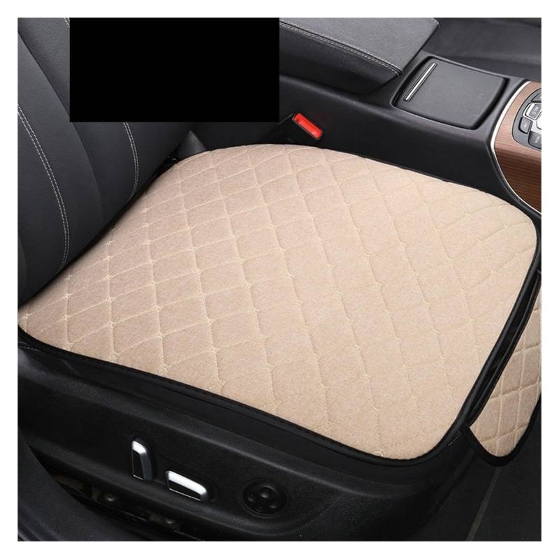 WEINUANXIN Auto Schonbezüge Autositzbezüge vorne und hinten, Flachskissen, rutschfest, Autozubehör, Universal-Sitzschutz, Mattenpolster.(Beige,1xFront Seat Covers) von WEINUANXIN