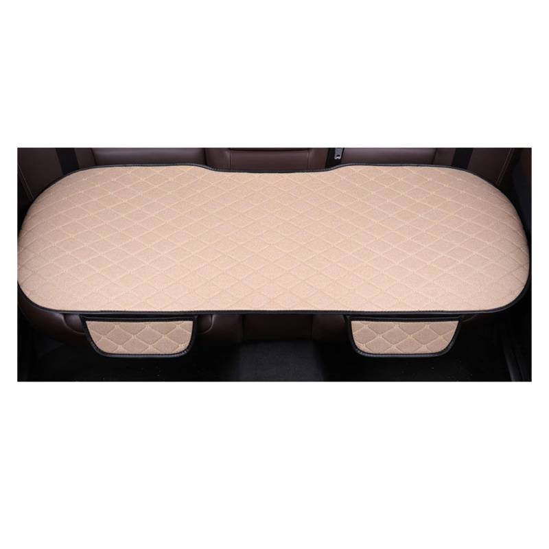 WEINUANXIN Auto Schonbezüge Autositzbezüge vorne und hinten, Flachskissen, rutschfest, Autozubehör, Universal-Sitzschutz, Mattenpolster.(Beige,1xRear Seat Covers) von WEINUANXIN