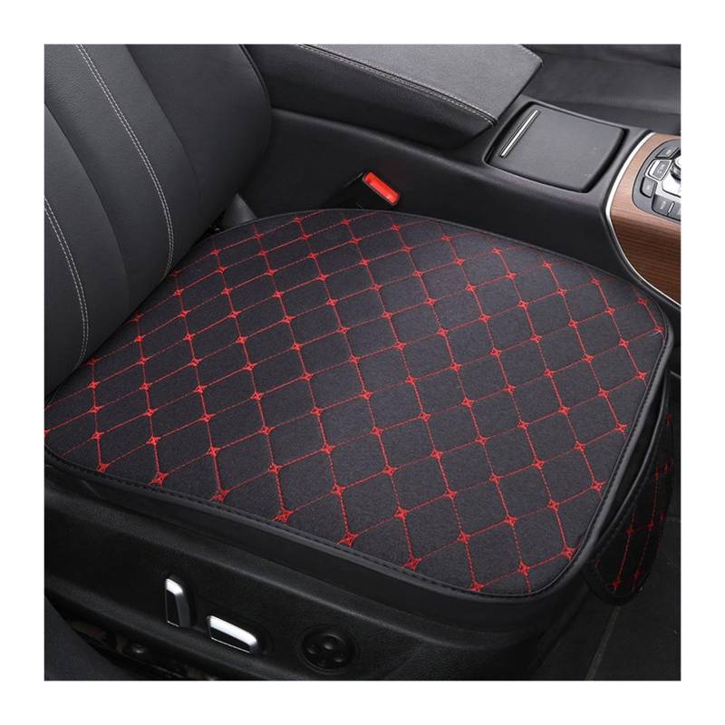 WEINUANXIN Auto Schonbezüge Autositzbezüge vorne und hinten, Flachskissen, rutschfest, Autozubehör, Universal-Sitzschutz, Mattenpolster.(Black red,1xFront Seat Covers) von WEINUANXIN