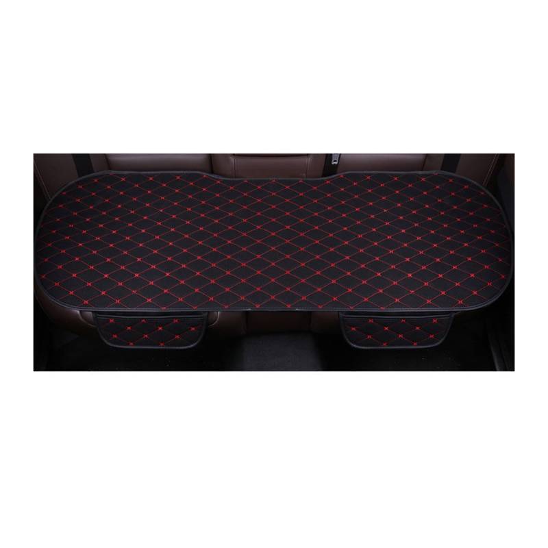 WEINUANXIN Auto Schonbezüge Autositzbezüge vorne und hinten, Flachskissen, rutschfest, Autozubehör, Universal-Sitzschutz, Mattenpolster.(Black red,1xRear Seat Covers) von WEINUANXIN