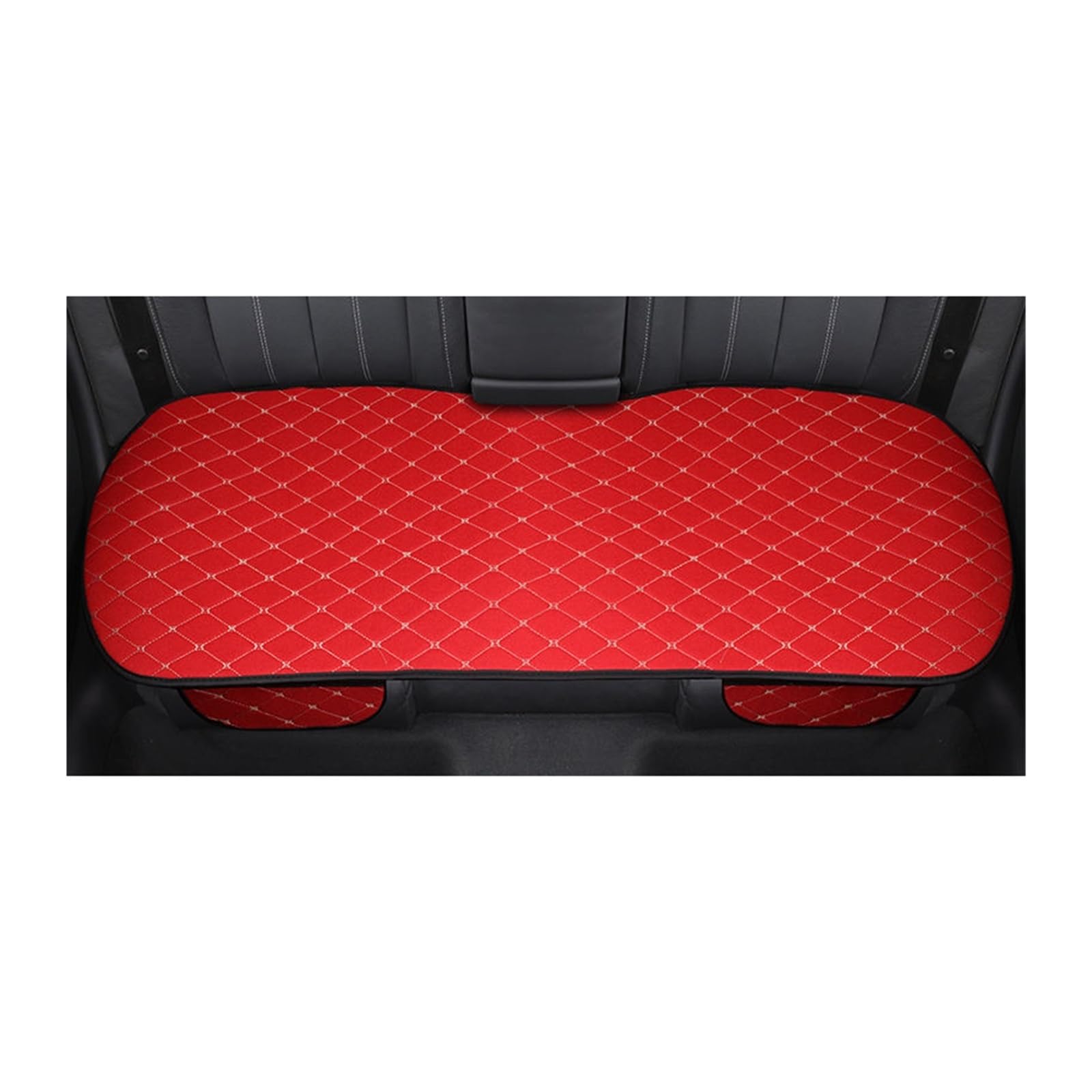 WEINUANXIN Auto Schonbezüge Autositzbezüge vorne und hinten, Flachskissen, rutschfest, Autozubehör, Universal-Sitzschutz, Mattenpolster.(rot,1xRear Seat Covers) von WEINUANXIN