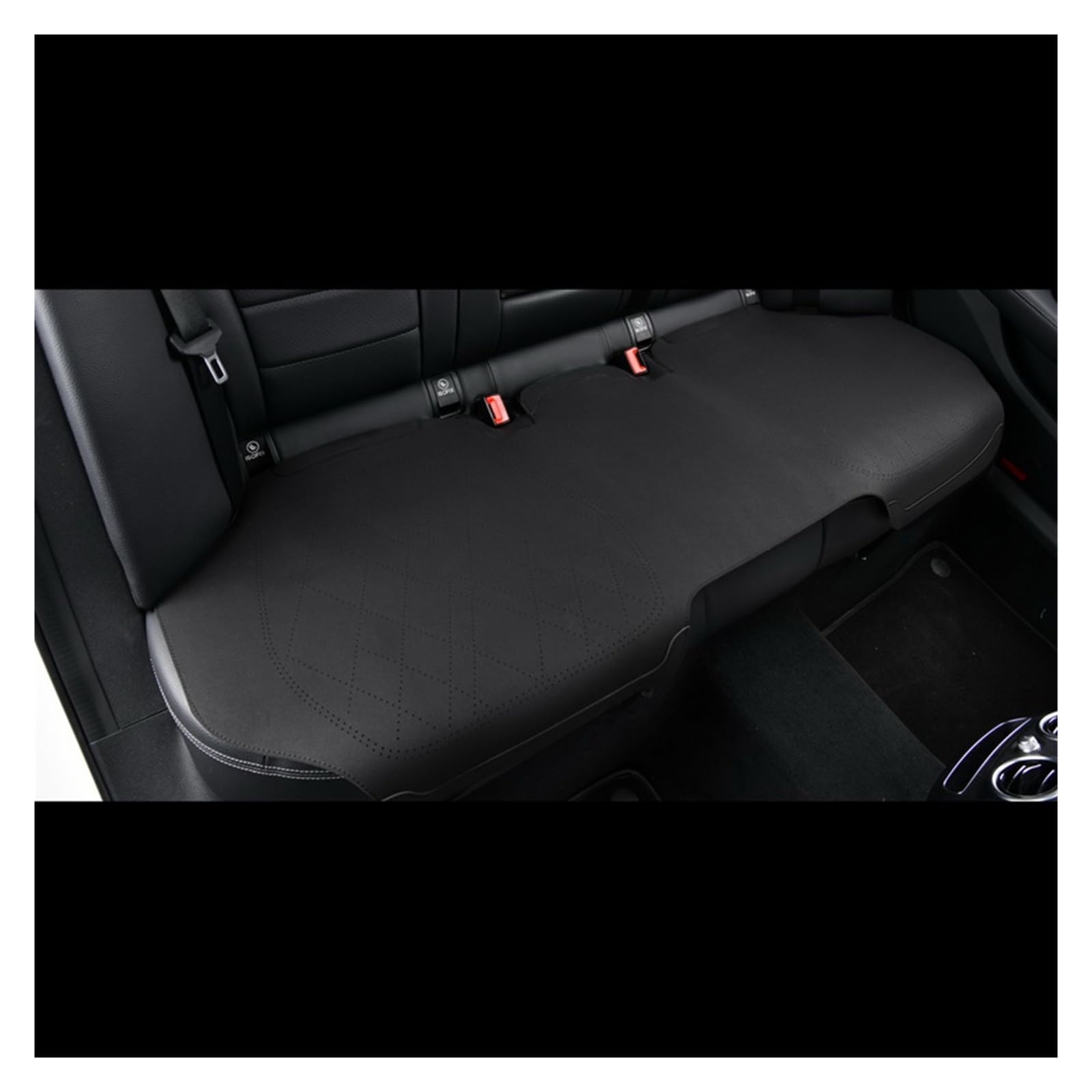 WEINUANXIN Auto Schonbezüge Autositzbezug Leder Fahrzeug Fahrer Kissen Stuhlschutz Auto Innenzubehör Matte Universal。(Schwarz,1xRear Seat Covers) von WEINUANXIN