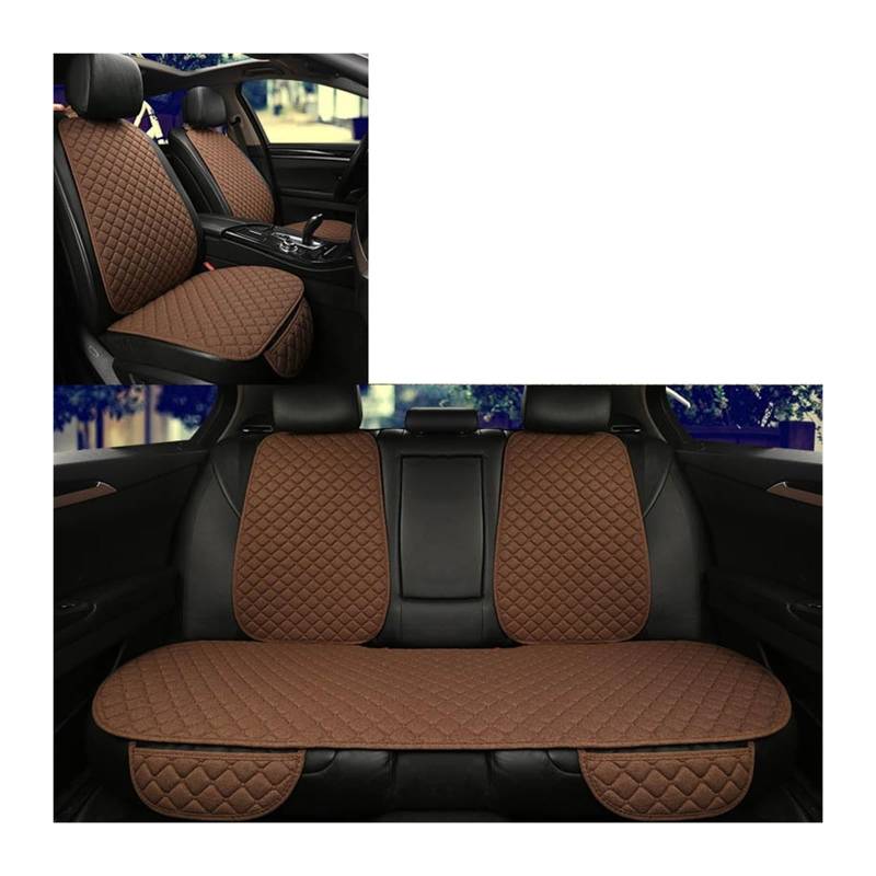 WEINUANXIN Auto Schonbezüge Autositzbezug-Schutz, Autozubehör, Rückenlehne vorne, Rücksitz, Taille, waschbares Kissen.(Braun,7pc Set of seat Covers) von WEINUANXIN