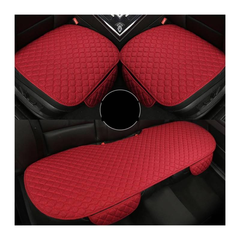 WEINUANXIN Auto Schonbezüge Autositzbezug-Schutz, Autozubehör, Rückenlehne vorne, Rücksitz, Taille, waschbares Kissen.(rot,Set of seat Covers) von WEINUANXIN