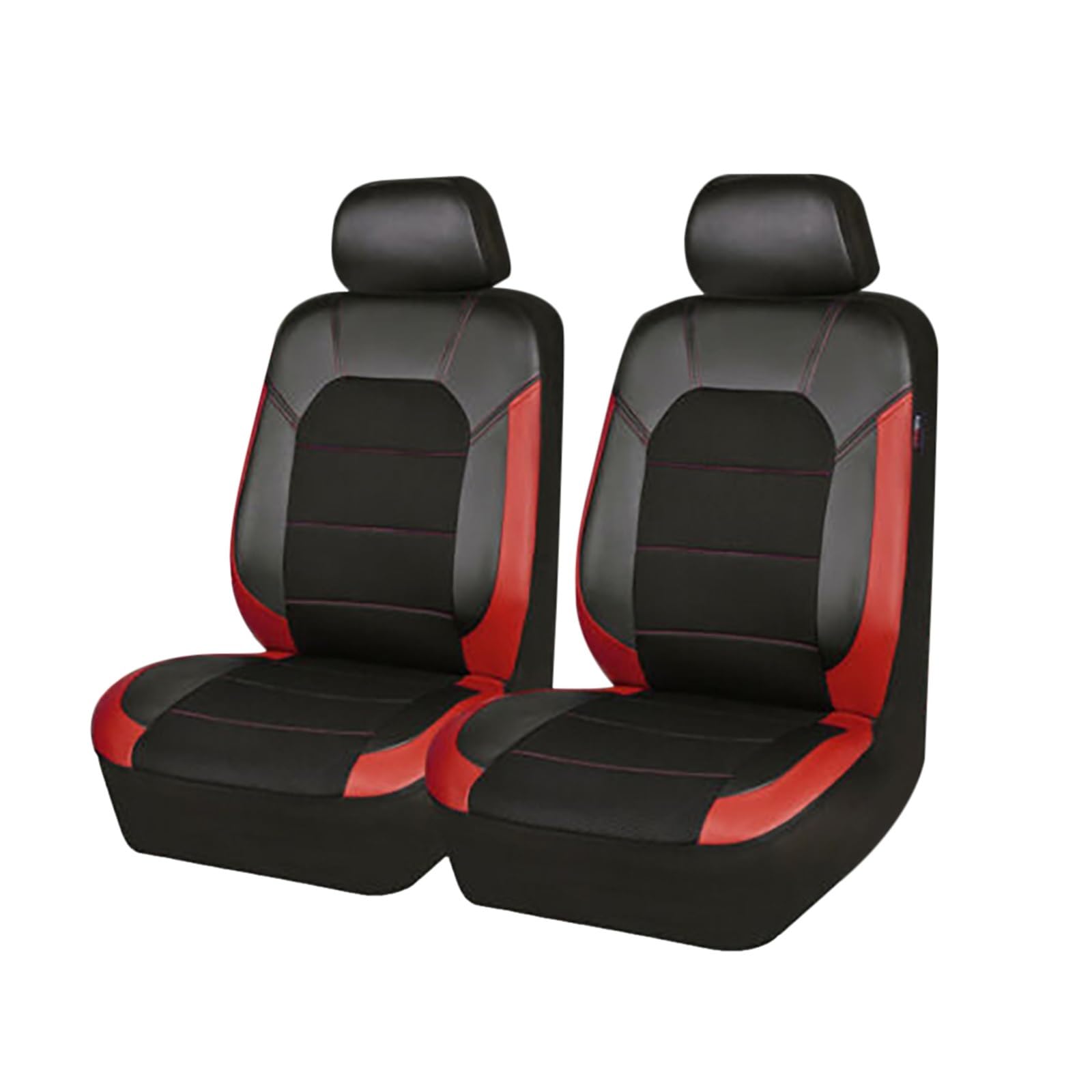 WEINUANXIN Auto Schonbezüge Autositzbezug Universal PU-Leder Autositzkissen Vorder- und Rücksitz Vollschutz-Sitzpolster.(rot,2xHigh Back Seat Covers) von WEINUANXIN