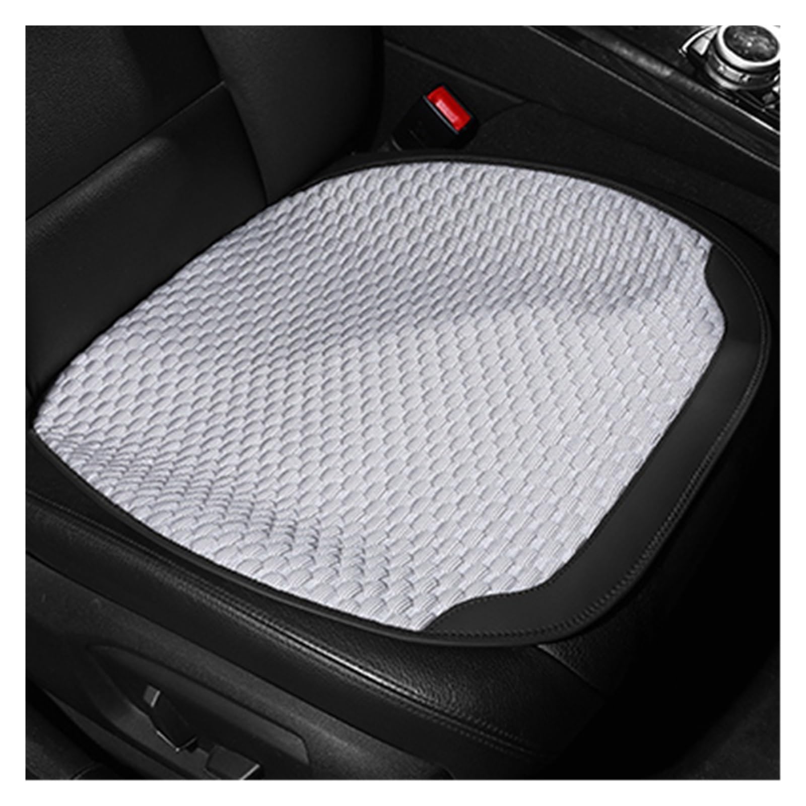 WEINUANXIN Auto Schonbezüge Autositzbezug aus echter Seide, vorne und hinten, universeller Auto-Kissenbezug, Auto-Innenausstattung.(White Black,1xFront Seat Covers) von WEINUANXIN