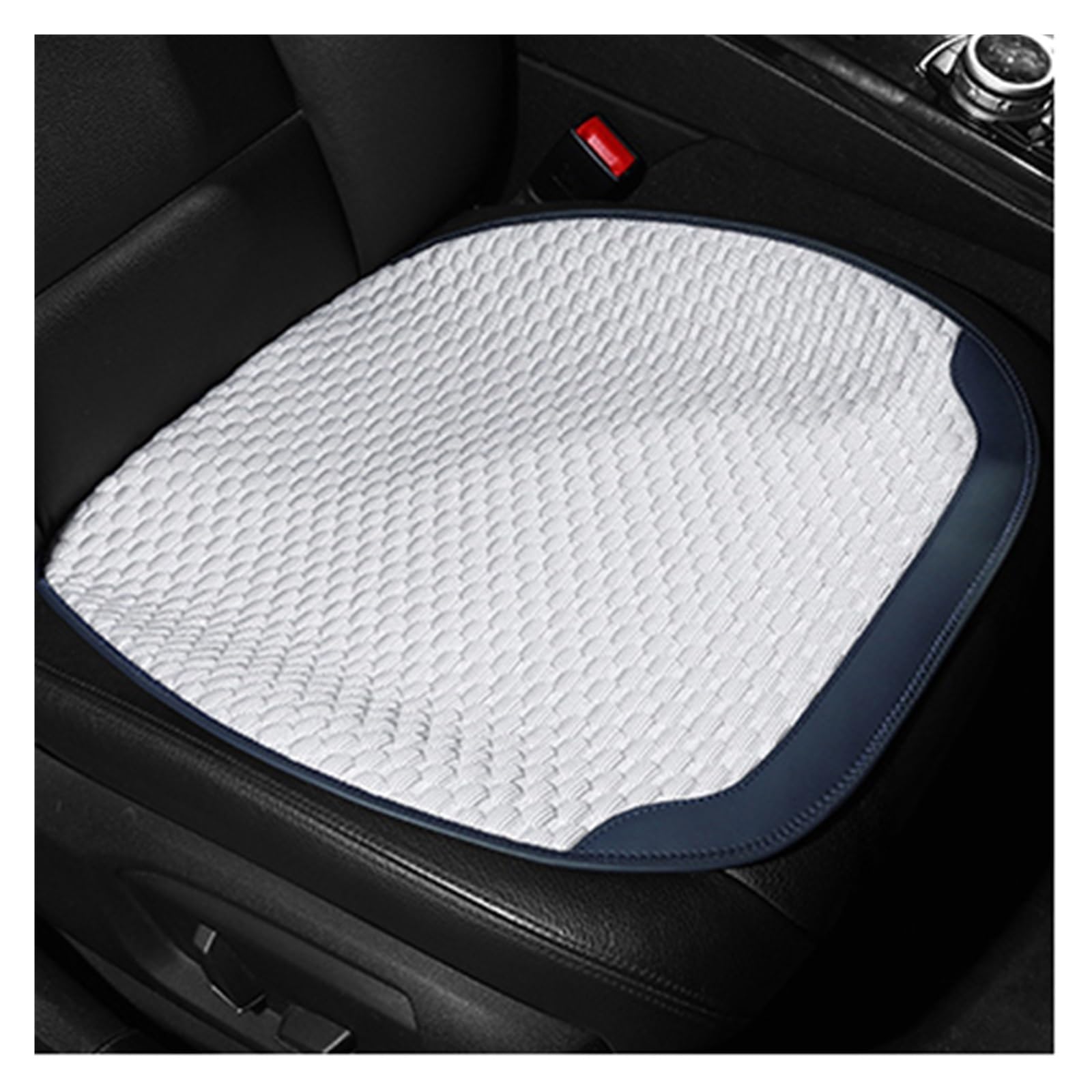 WEINUANXIN Auto Schonbezüge Autositzbezug aus echter Seide, vorne und hinten, universeller Auto-Kissenbezug, Auto-Innenausstattung.(White Blue,1xFront Seat Covers) von WEINUANXIN