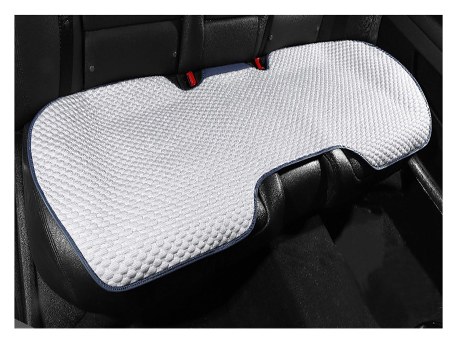 WEINUANXIN Auto Schonbezüge Autositzbezug aus echter Seide, vorne und hinten, universeller Auto-Kissenbezug, Auto-Innenausstattung.(White Blue,1xRear Seat Covers) von WEINUANXIN