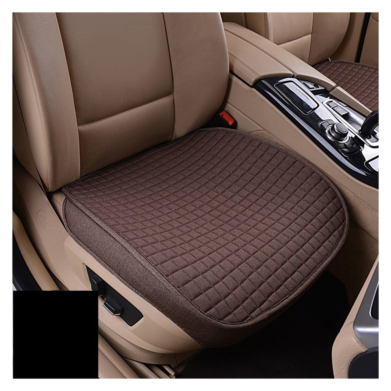 WEINUANXIN Auto Schonbezüge Car Interiors Autositzbezug-Komplettset, eng umschlossenes Flachskissen-Leinen.(Braun,1xFront Seat Covers) von WEINUANXIN