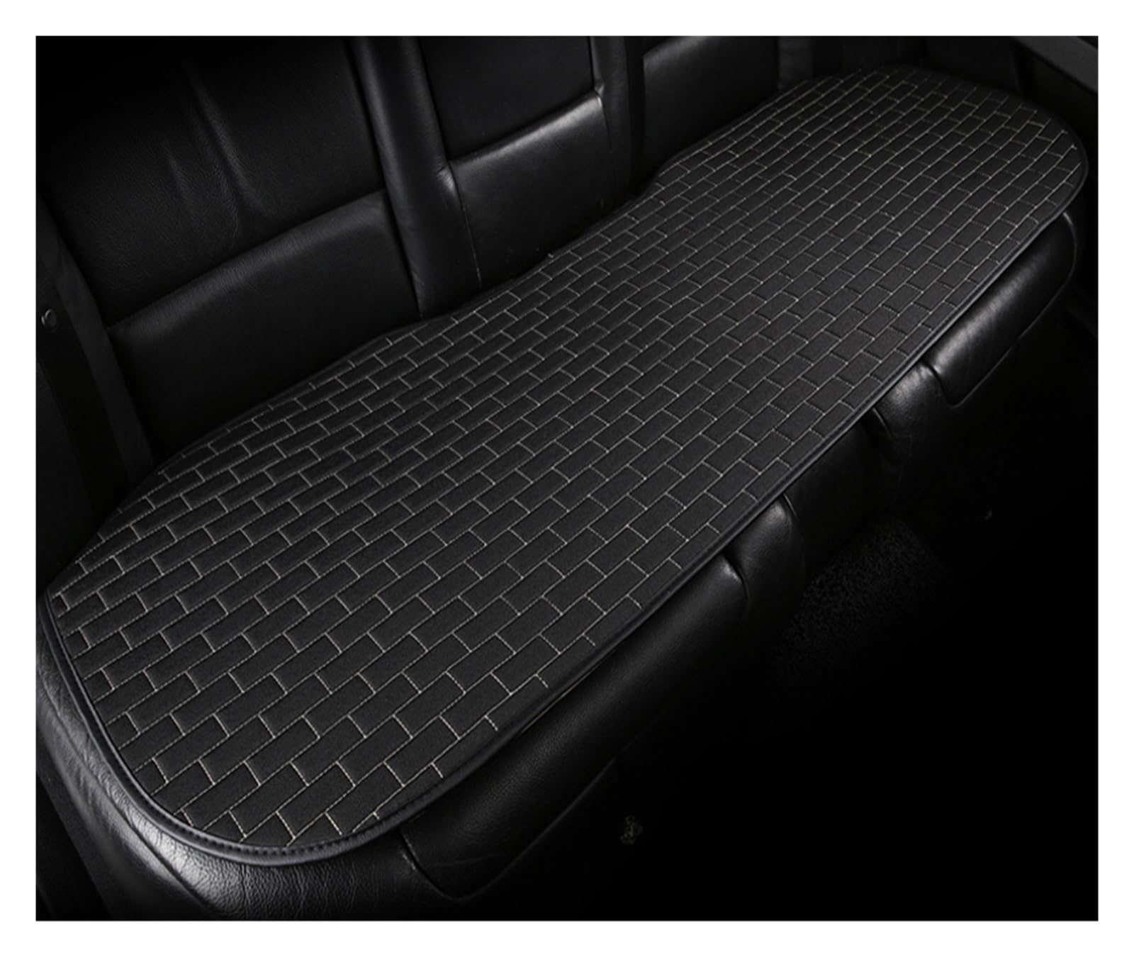 WEINUANXIN Auto Schonbezüge Flachs-Autositzbezug, Automobil-Leinen-Sitzkissen, Polstermatte mit Rückenlehne, Innenzubehör.(Schwarz,1xHigh Back Seat Covers) von WEINUANXIN