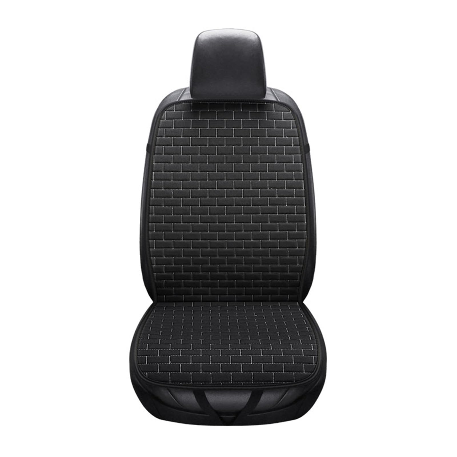 WEINUANXIN Auto Schonbezüge Flachs-Autositzbezug, Automobil-Leinen-Sitzkissen, Polstermatte mit Rückenlehne, Innenzubehör.(Schwarz,1xRear Seat Covers) von WEINUANXIN