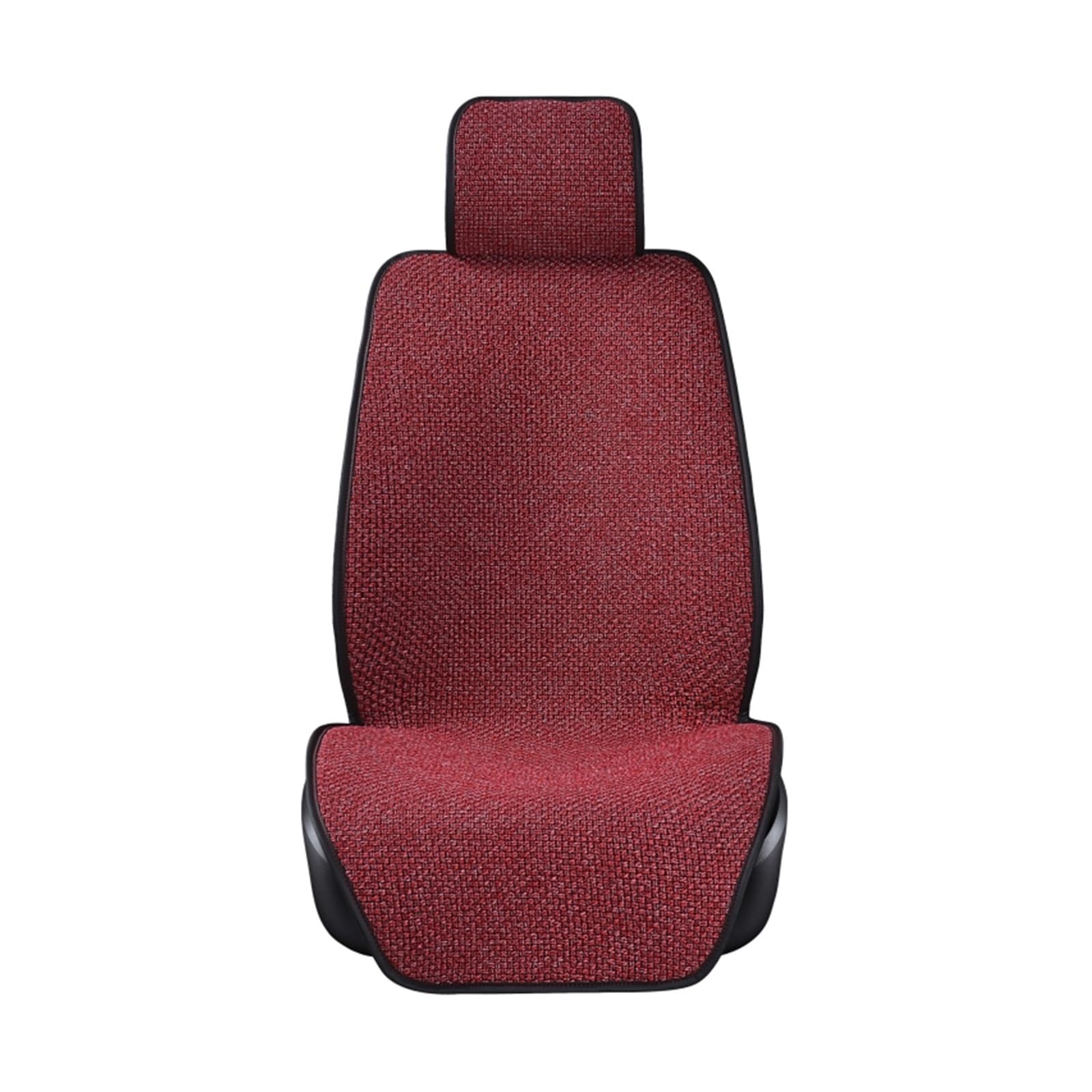 WEINUANXIN Auto Schonbezüge Flachs-Autositzbezug, große Größe, Leinen, Sitzkissen, Matte, waschbar, mit Rückenlehne.(rot,1xHigh Back Seat Covers) von WEINUANXIN