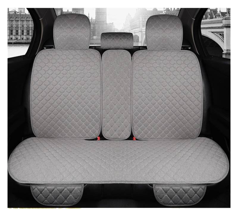 WEINUANXIN Auto Schonbezüge Flax Autositzbezug, atmungsaktiv, Übergröße, Autositzkissenschutz, vorne, hinten, Rücksitzpolster, Matte mit Rückenlehne.(Grey,1xRear Seat Covers) von WEINUANXIN