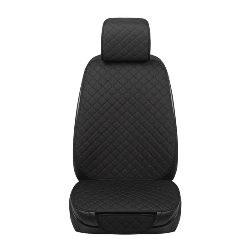 WEINUANXIN Auto Schonbezüge Flax Autositzbezug, atmungsaktiv, Übergröße, Autositzkissenschutz, vorne, hinten, Rücksitzpolster, Matte mit Rückenlehne.(Schwarz,1xHigh Back Seat Covers) von WEINUANXIN