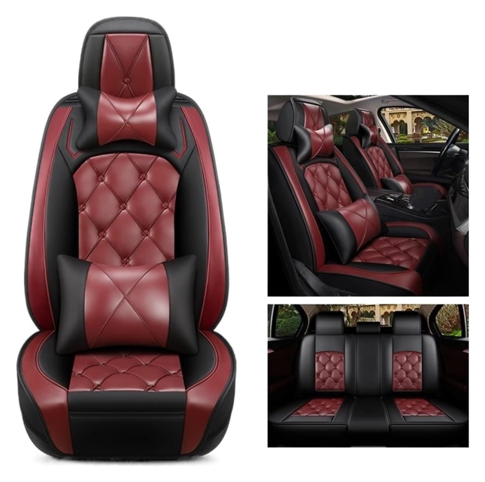 WEINUANXIN Auto Schonbezüge Für A1 A3 A8 A7 Q3 Q5 Q7 A4 A5 A6 S3 S5 S6 S7 S8 R8 TT SQ5 SR4-7 5-sitzige Autositzbezüge Vorne Und Hinten(1,Luxury) von WEINUANXIN