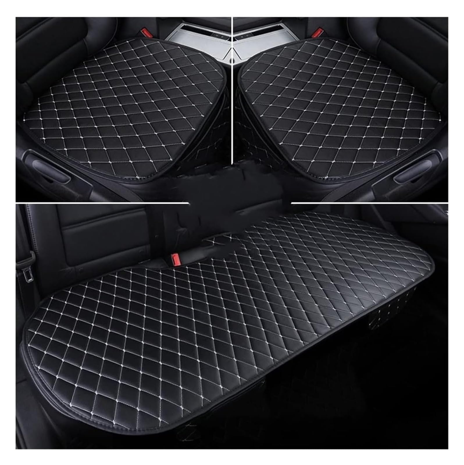 WEINUANXIN Auto Schonbezüge Für A1 A4 B8 B9 A5 A6 C6 C7 C8 A7 A8L Autositzbezüge Kissen Innenkissen Sitzschutz(3 pcs,Black White) von WEINUANXIN