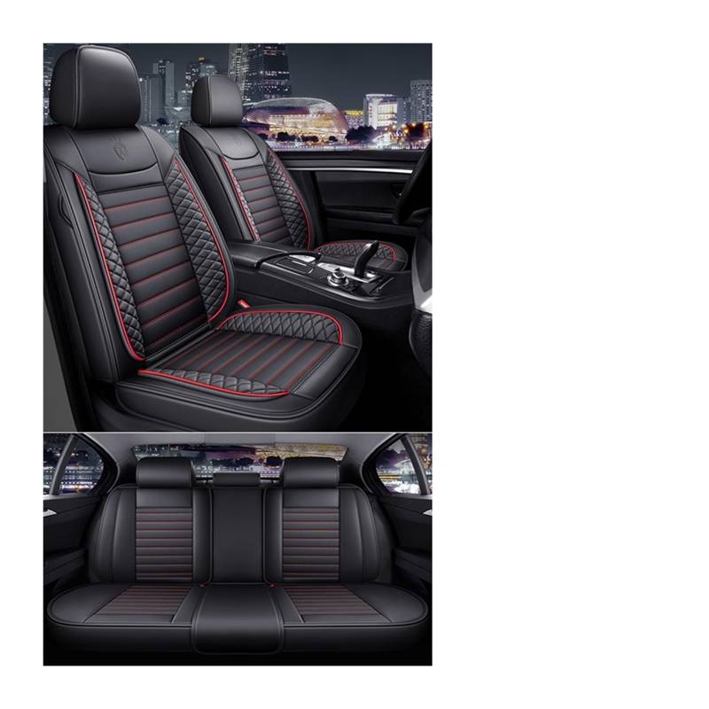 WEINUANXIN Auto Schonbezüge Für A3 Für A1 A4 A5 A6 A6L A7 A8 A8L Autozubehör SitzschutzUniversal Style Autositzbezug 。(Red line,Set of seat Covers) von WEINUANXIN