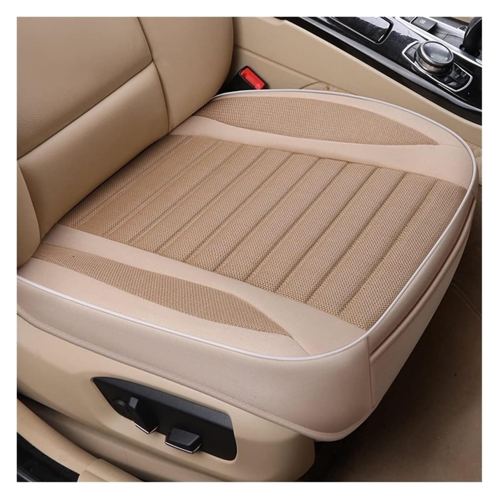 WEINUANXIN Auto Schonbezüge Für L&and R&Over Für Discovery 3/4 Für Freelander 2 Sport Für Range Sport Für Evoque Autositzbezug Auto Pad Kissen(1pcs Front,Beige) von WEINUANXIN