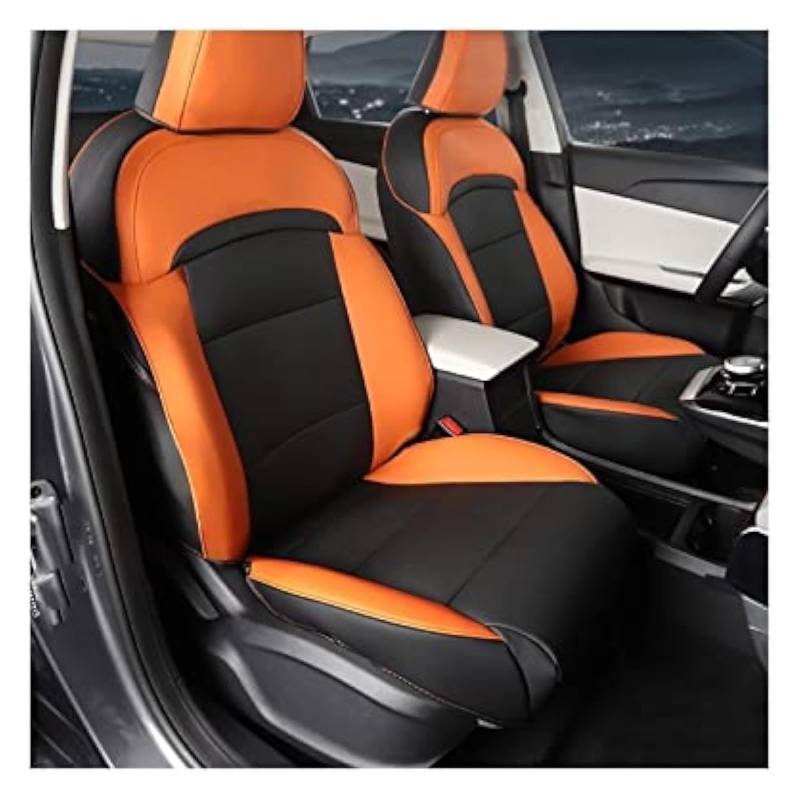 WEINUANXIN Auto Schonbezüge Für MG Für Mulan Für MG4 2022 2023 2024 Auto Sitz Abdeckung Vollen Satz Sitze Vorne Hinten Sitz Protektoren Sitzkissen(Orange) von WEINUANXIN