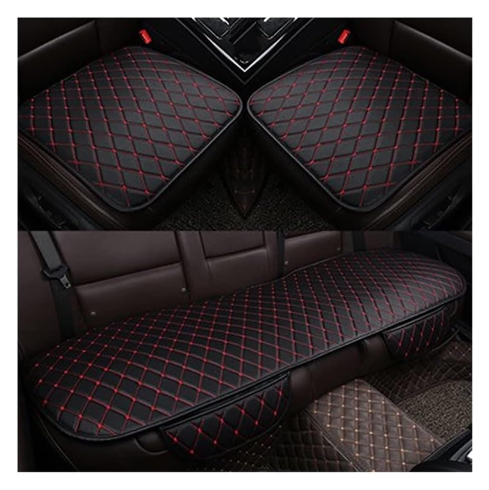 WEINUANXIN Auto Schonbezüge Für MG Für ZS GT Für HS RX5 Für MG5 Für MG6 Sitz Protektoren Innen 5 Sitz Auto Sitzbezüge Kissen(Black Red) von WEINUANXIN