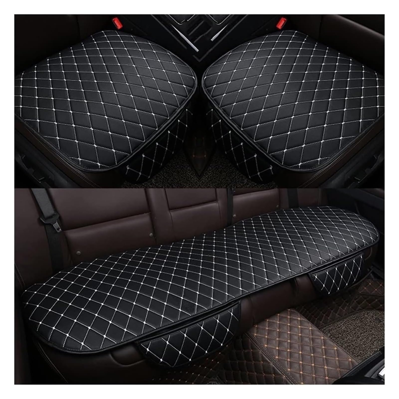 WEINUANXIN Auto Schonbezüge Für MG Für ZS GT Für HS RX5 Für MG5 Für MG6 Sitz Protektoren Innen 5 Sitz Auto Sitzbezüge Kissen(Black White) von WEINUANXIN