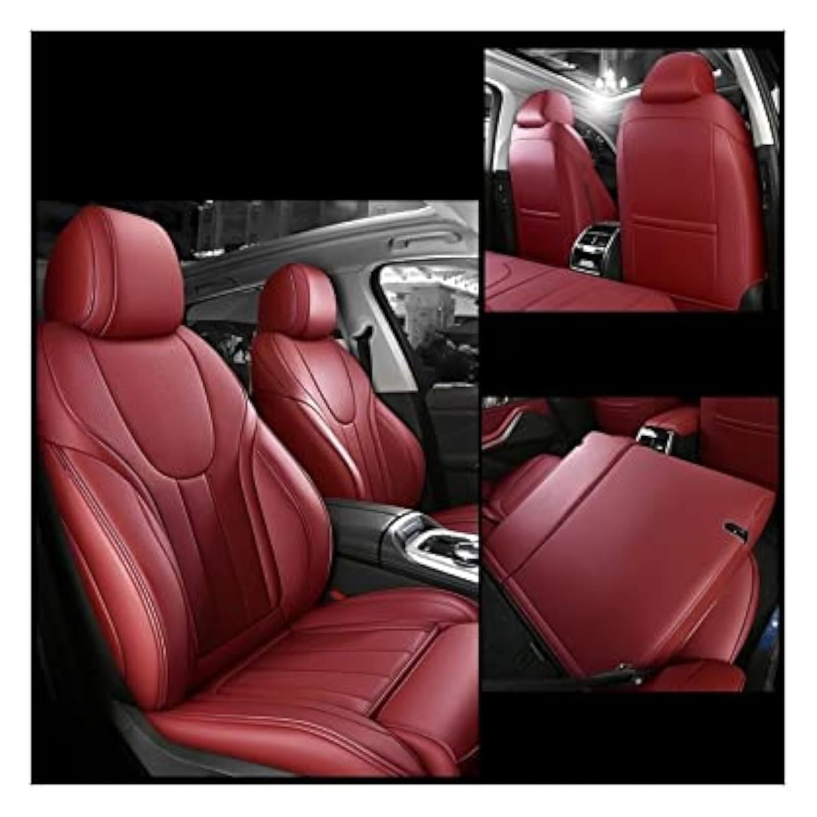 WEINUANXIN Auto Schonbezüge Für Mercedes Für B&ENZ W205 203 W211 Glc Coupe W204 W212 W213 Cla EAC Klasse Custom Leder Auto Sitzbezüge(2) von WEINUANXIN