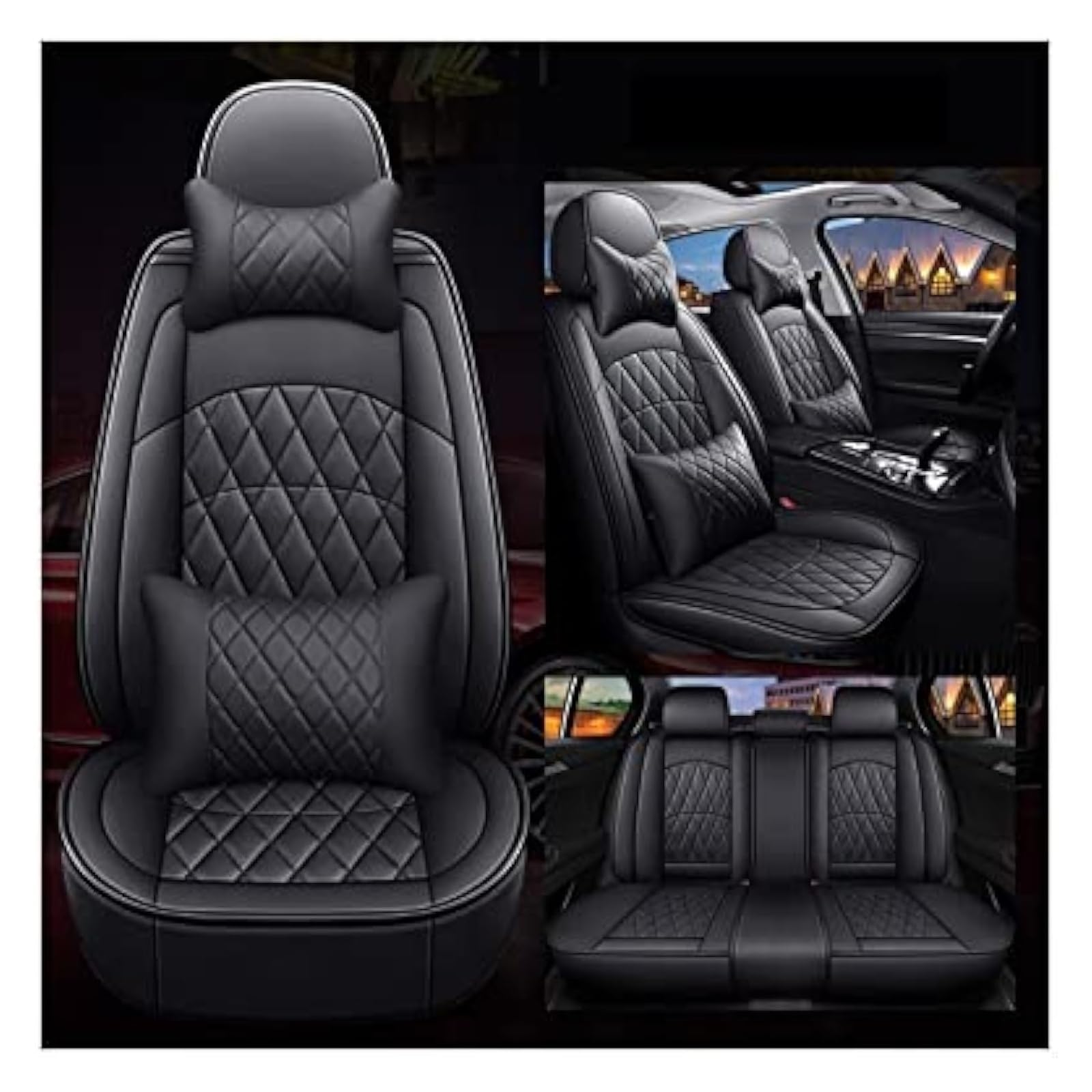 WEINUANXIN Auto Schonbezüge Für Q7 Q2 Für Quattro Q3 Q5 Q8 SQ5 A1 A2 A3 A4 A5 A6 A7 A8 Leder Auto Sitz Abdeckung Vollen Satz Sitze Vorne Hinten Sitz Protektoren(B,2) von WEINUANXIN