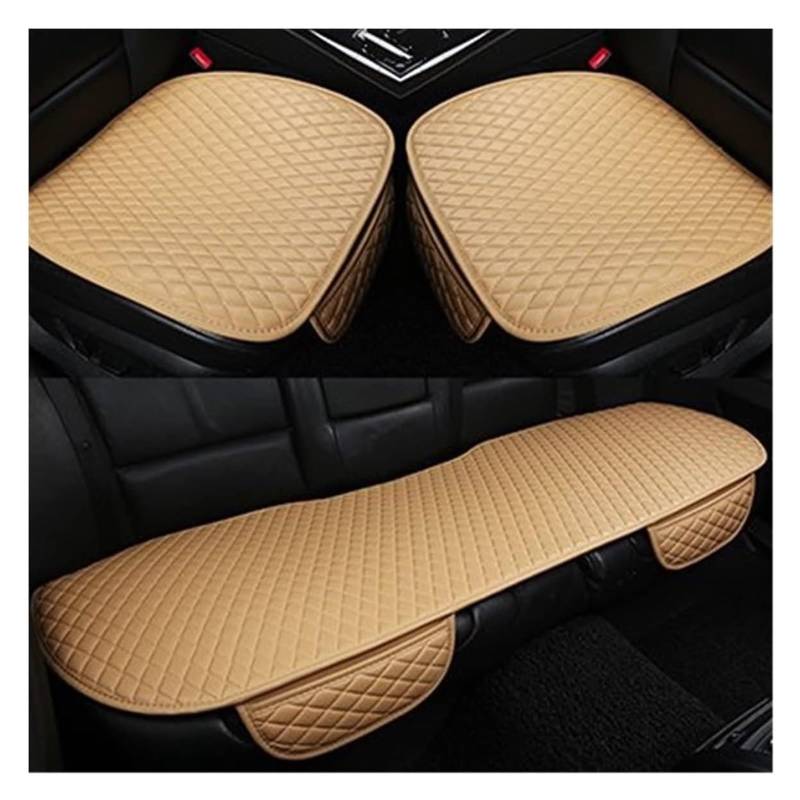 WEINUANXIN Auto Schonbezüge Für T&oyota Für Yaris Für Corolla Für Levin Für Sienta Für Levin Für Venza Für Allion Für Supra Leder Auto Sitzbezug Kissen(Beige) von WEINUANXIN