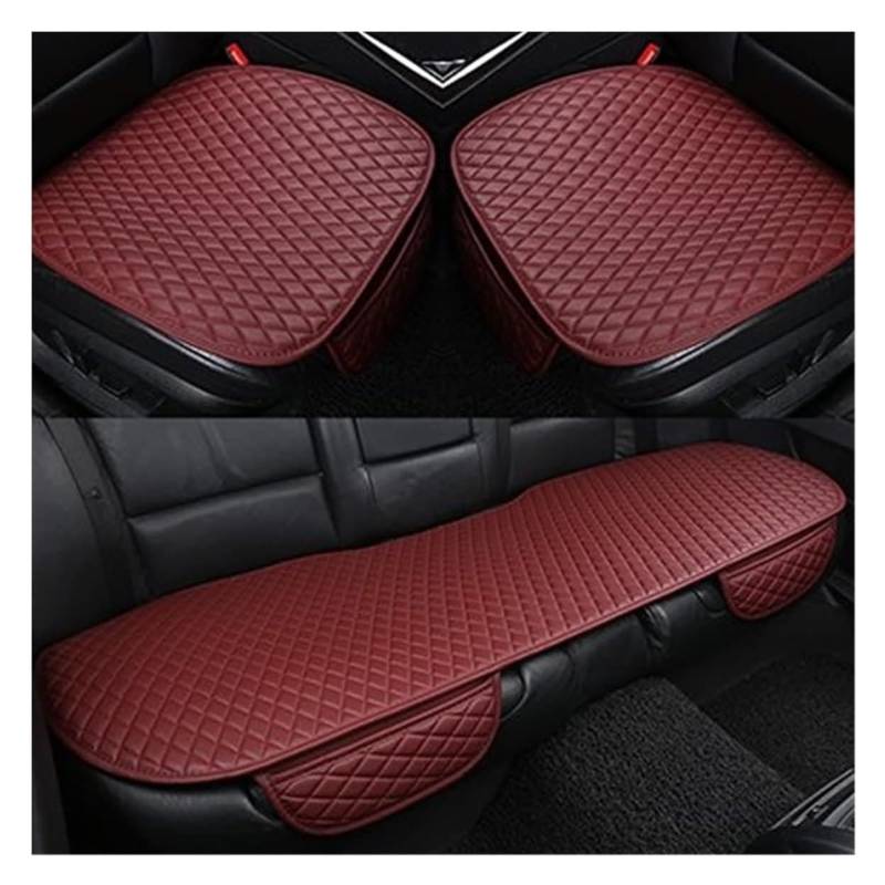 WEINUANXIN Auto Schonbezüge Für T&oyota Für Yaris Für Corolla Für Levin Für Sienta Für Levin Für Venza Für Allion Für Supra Leder Auto Sitzbezug Kissen(Wine red) von WEINUANXIN