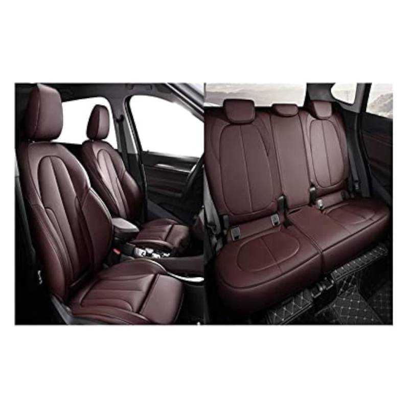 WEINUANXIN Auto Schonbezüge Für TT A4 B8 A3 8l 8p 8v Q2 A5 Für Sportback C5 A6 A7 A8 Q3 Q5 Q7 Custom Leder Autositzbezüge(5 Seats-Coffee) von WEINUANXIN