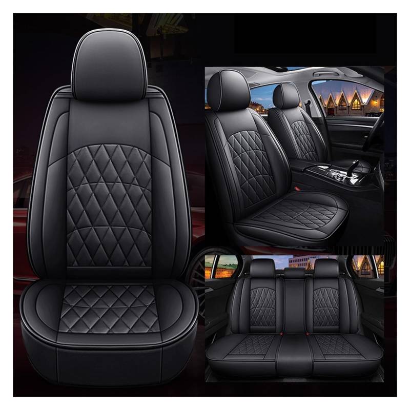 WEINUANXIN Auto Schonbezüge Für V&W Für p&assat Für CC Alltrack Variante Für G&olf S&CIROCCO Caddy J&etta Polo PU Leder Auto Sitz Abdeckung Auto zubehör.(Schwarz,Set of seat Covers) von WEINUANXIN