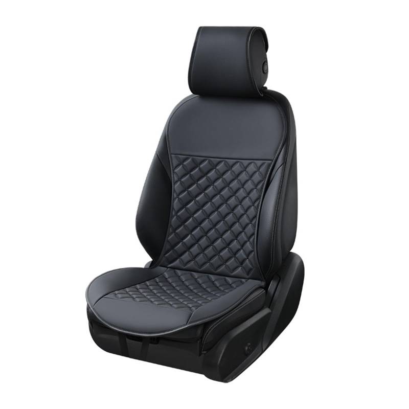 WEINUANXIN Auto Schonbezüge PU-Autositzbezug, universeller Leder-Vordersitzkissenschutz, Autostuhl-Rückenlehnenschutz.(Schwarz,1xHigh Back Seat Covers) von WEINUANXIN