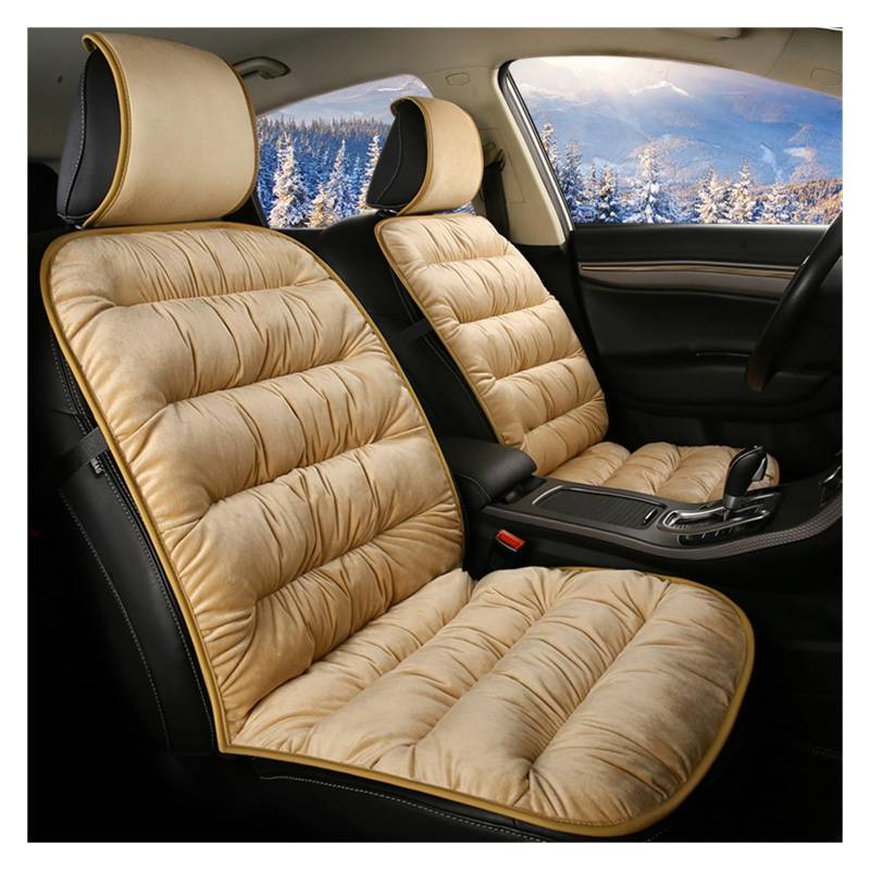 WEINUANXIN Auto Schonbezüge Plüsch Universal Auto Sitzbezug Winter Weiche Baumwolle Warme Auto Kissen Sitz Schutz Pad Für Auto Innen.(Beige) von WEINUANXIN