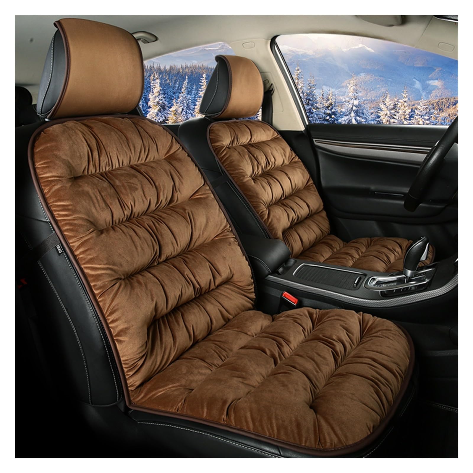 WEINUANXIN Auto Schonbezüge Plüsch Universal Auto Sitzbezug Winter Weiche Baumwolle Warme Auto Kissen Sitz Schutz Pad Für Auto Innen.(Braun) von WEINUANXIN