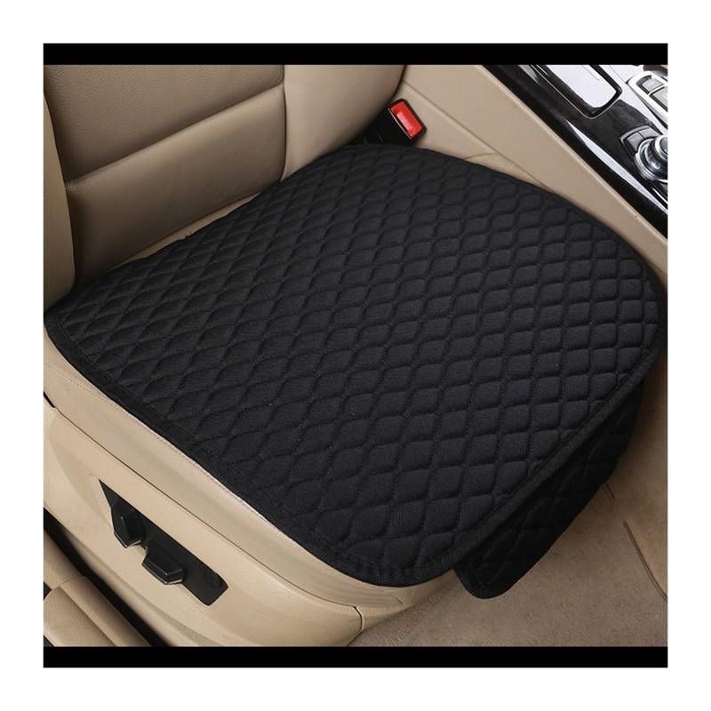 WEINUANXIN Auto Schonbezüge Schwarzer Flachs-Autositzbezug Four Seasons Universal vorne hinten hinten Rückenlehne für Autostuhl-Sitzkissen-Schutzpolster.(1xFront Seat Covers) von WEINUANXIN