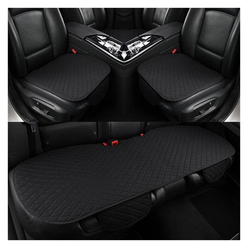 WEINUANXIN Auto Schonbezüge Universal Auto Sitzbezug Schutz Auto Flachs Hinten Rückenlehne Leinen Sitzkissen Pad Automotive Innen.(Schwarz) von WEINUANXIN