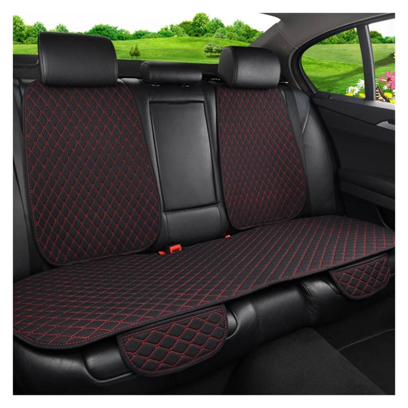 WEINUANXIN Auto Schonbezüge Universal Auto Sitzbezug Schutz Auto Flachs Hinten Rückenlehne Leinen Sitzkissen Pad Automotive Innen.(rot) von WEINUANXIN