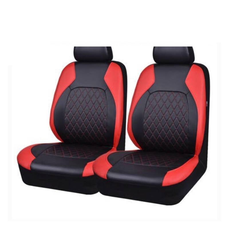 WEINUANXIN Auto Schonbezüge Universal-Autositzbezüge aus PU-Leder, Airbag-kompatibel, wasserdichter Autositzschutz, Innenzubehör.(rot,4 Sets) von WEINUANXIN