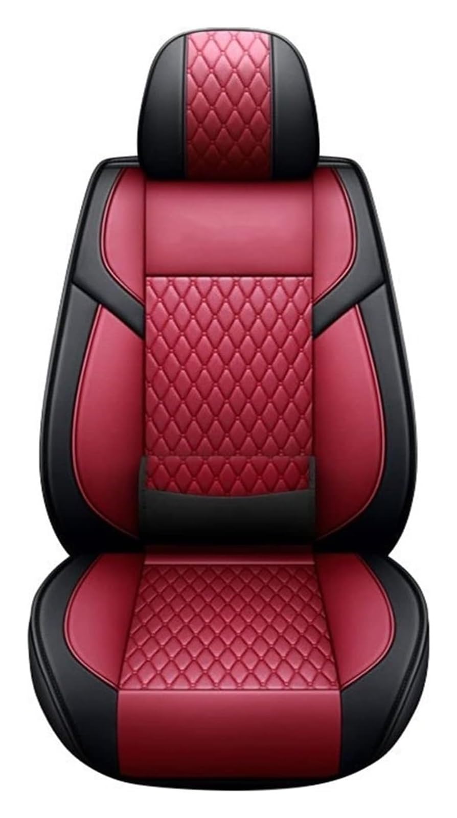 WEINUANXIN Auto Schonbezüge Universal Für Auto-LKW-SUV-Sitzbezüge 2 Stück Vorne/hinten Autositzbezüge Leder Fahrzeugsitzkissen Stuhlschutz(2PCS Front,Wine Red) von WEINUANXIN