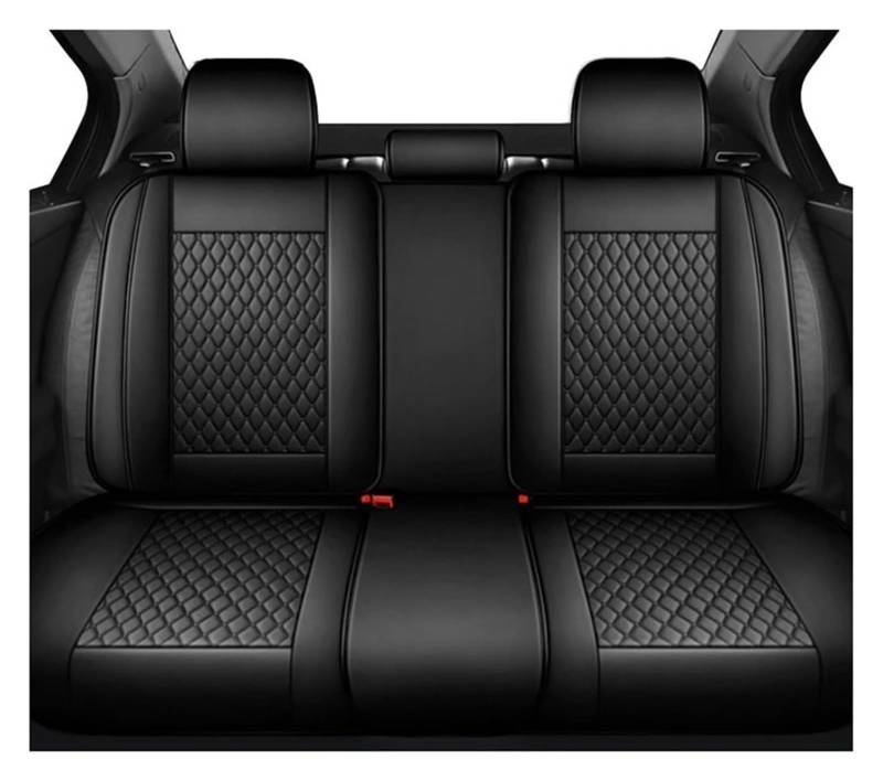 WEINUANXIN Auto Schonbezüge Universal Für Auto-LKW-SUV-Sitzbezüge 2 Stück Vorne/hinten Autositzbezüge Leder Fahrzeugsitzkissen Stuhlschutz(Rear,Schwarz) von WEINUANXIN