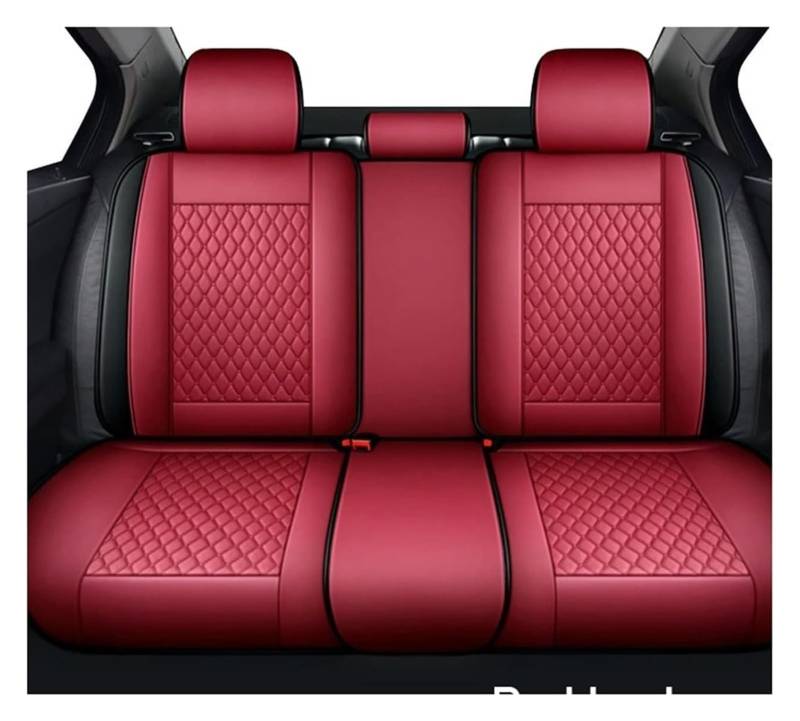 WEINUANXIN Auto Schonbezüge Universal Für Auto-LKW-SUV-Sitzbezüge 2 Stück Vorne/hinten Autositzbezüge Leder Fahrzeugsitzkissen Stuhlschutz(Rear,Wine Red) von WEINUANXIN