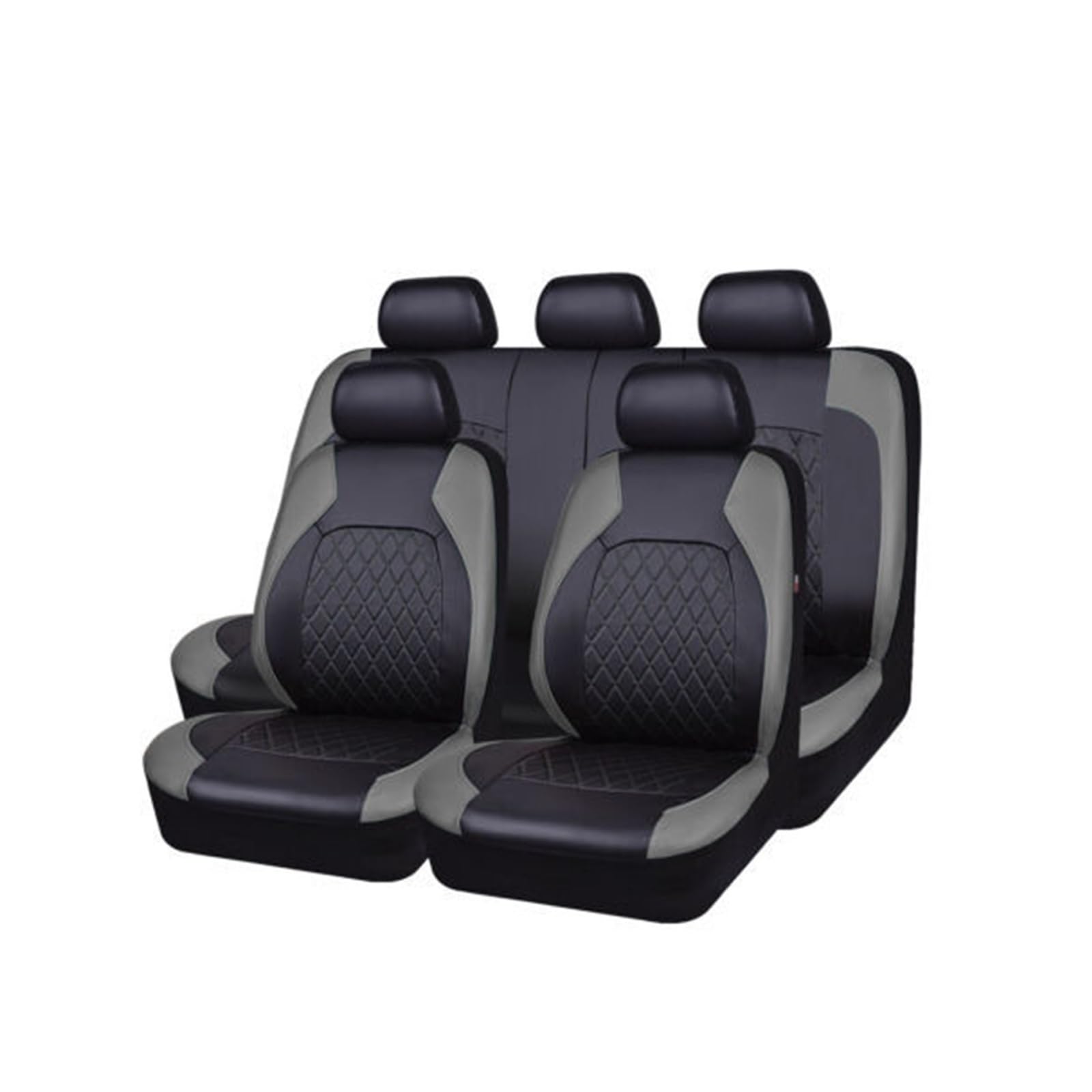 WEINUANXIN Auto Schonbezüge Universeller Autositzkissenschutz, PU-Leder-Sitzbezug, Bequeme Auto-Stuhlmatte.(Grey,Set of seat Covers) von WEINUANXIN