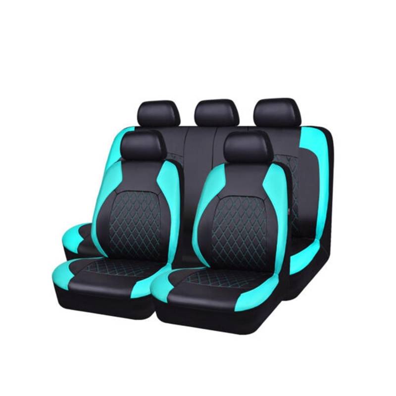 WEINUANXIN Auto Schonbezüge Universeller Autositzkissenschutz, PU-Leder-Sitzbezug, Bequeme Auto-Stuhlmatte.(Grün,Set of seat Covers) von WEINUANXIN