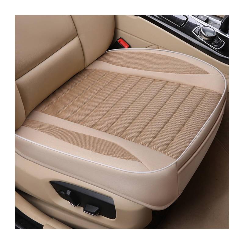 WEINUANXIN Auto Schonbezüge Universeller Flachs-Autositzbezug, atmungsaktiv, Autositzkissenschutz, vorne und hinten, Verstellbarer Autostuhl.(Beige,1xFront Seat Covers) von WEINUANXIN