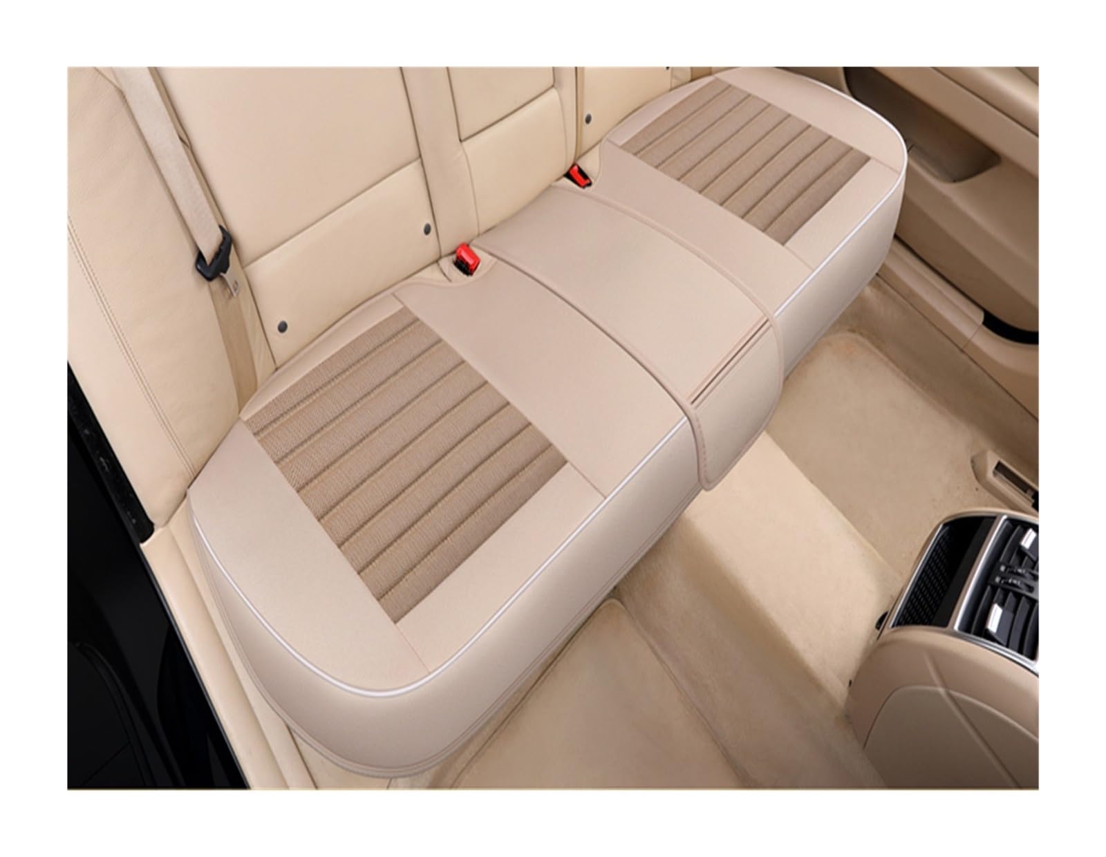 WEINUANXIN Auto Schonbezüge Universeller Flachs-Autositzbezug, atmungsaktiv, Autositzkissenschutz, vorne und hinten, Verstellbarer Autostuhl.(Beige,2xFront Seat Covers) von WEINUANXIN