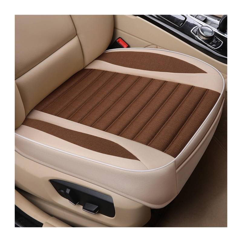 WEINUANXIN Auto Schonbezüge Universeller Flachs-Autositzbezug, atmungsaktiv, Autositzkissenschutz, vorne und hinten, Verstellbarer Autostuhl.(Braun,1xFront Seat Covers) von WEINUANXIN