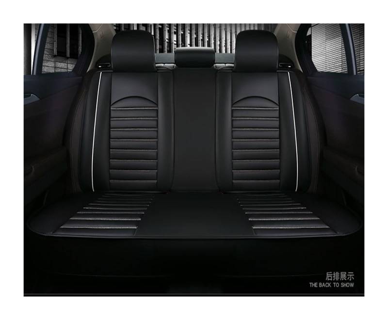 WEINUANXIN Auto Schonbezüge Universeller kompletter Satz Auto-Kissenschutz, Leder-Autositzbezug, bequemes Kopfstützen-Lendenkissen.(Black White,High Back Seat Covers) von WEINUANXIN