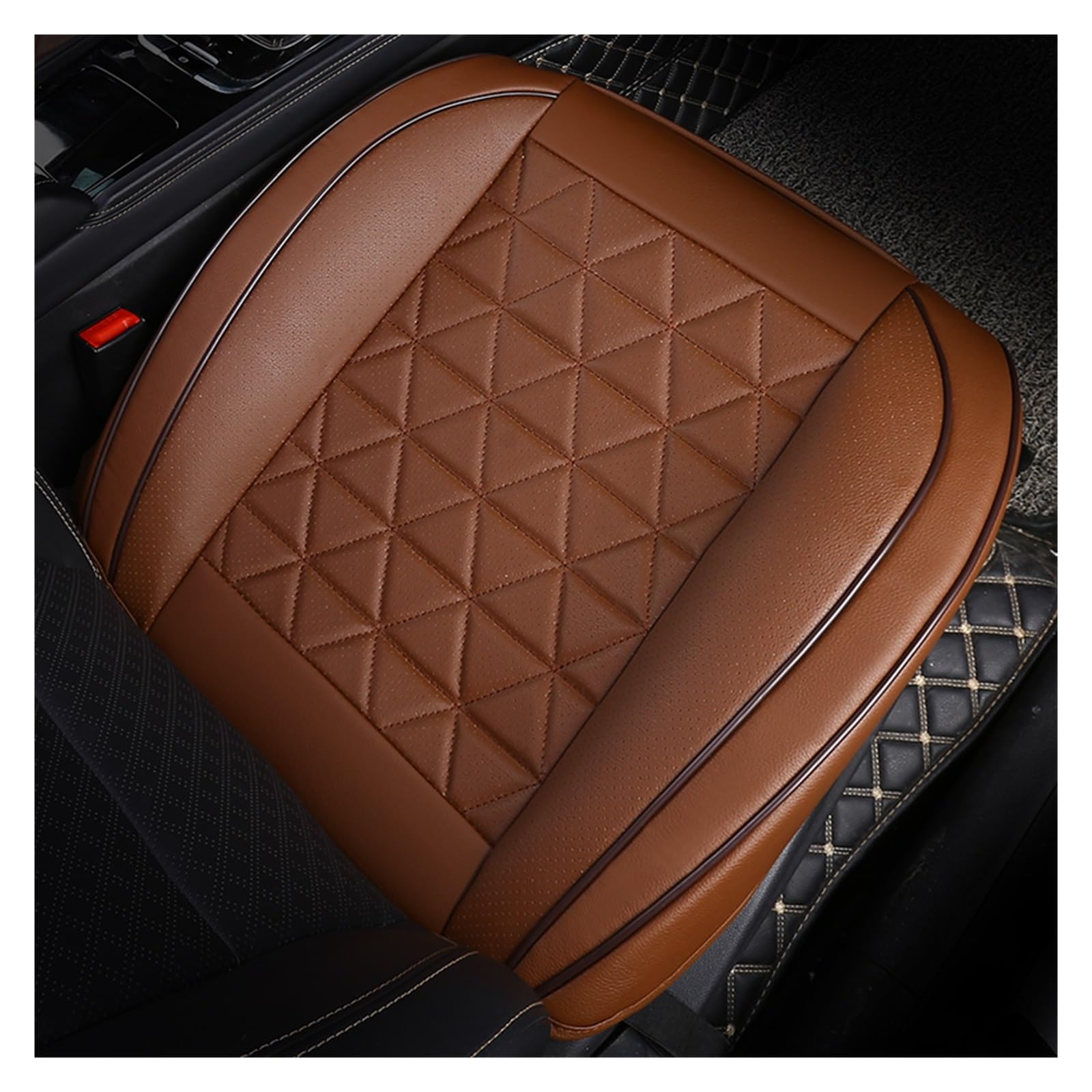 WEINUANXIN Auto Schonbezüge Vorne Autositzbezug PU-Leder Autositzkissen Autos Sitzschutz Universal Auto Stuhl Pad Matte Autozubehör.(Coffee) von WEINUANXIN